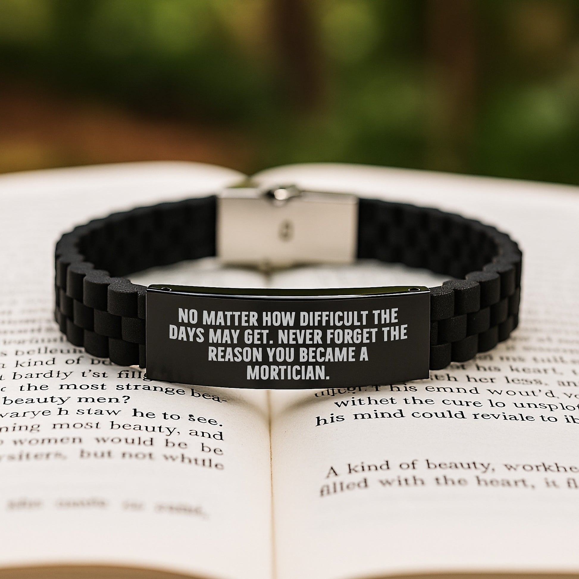 Motivational Mortician Gifts from Friends, Gifts for Mortician Men and Women, Inspirational Glide lock Clasp Bracelet with Quote, Graduation Unique Gifts for Him or Her - Image 2