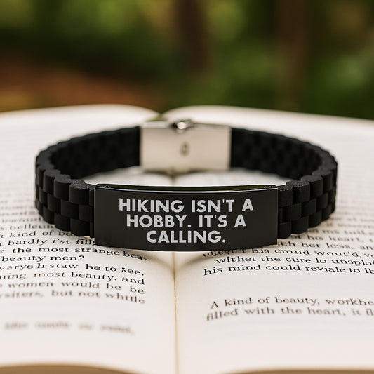 Hiking Gifts for Men from Friends - Inspirational Glide lock Clasp Bracelet for Hiking Enthusiasts - Funny Hiking Quote - Image 2