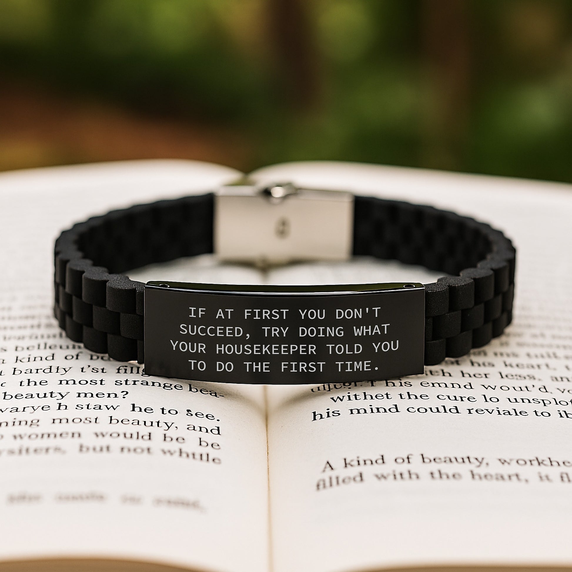 Funny Housekeeper Birthday Unique Gift Ideas Glide lock Clasp Bracelet Gifts from Family for Housekeeper, Try Doing What Your Housekeeper Told You To Do The First Time. - Image 2
