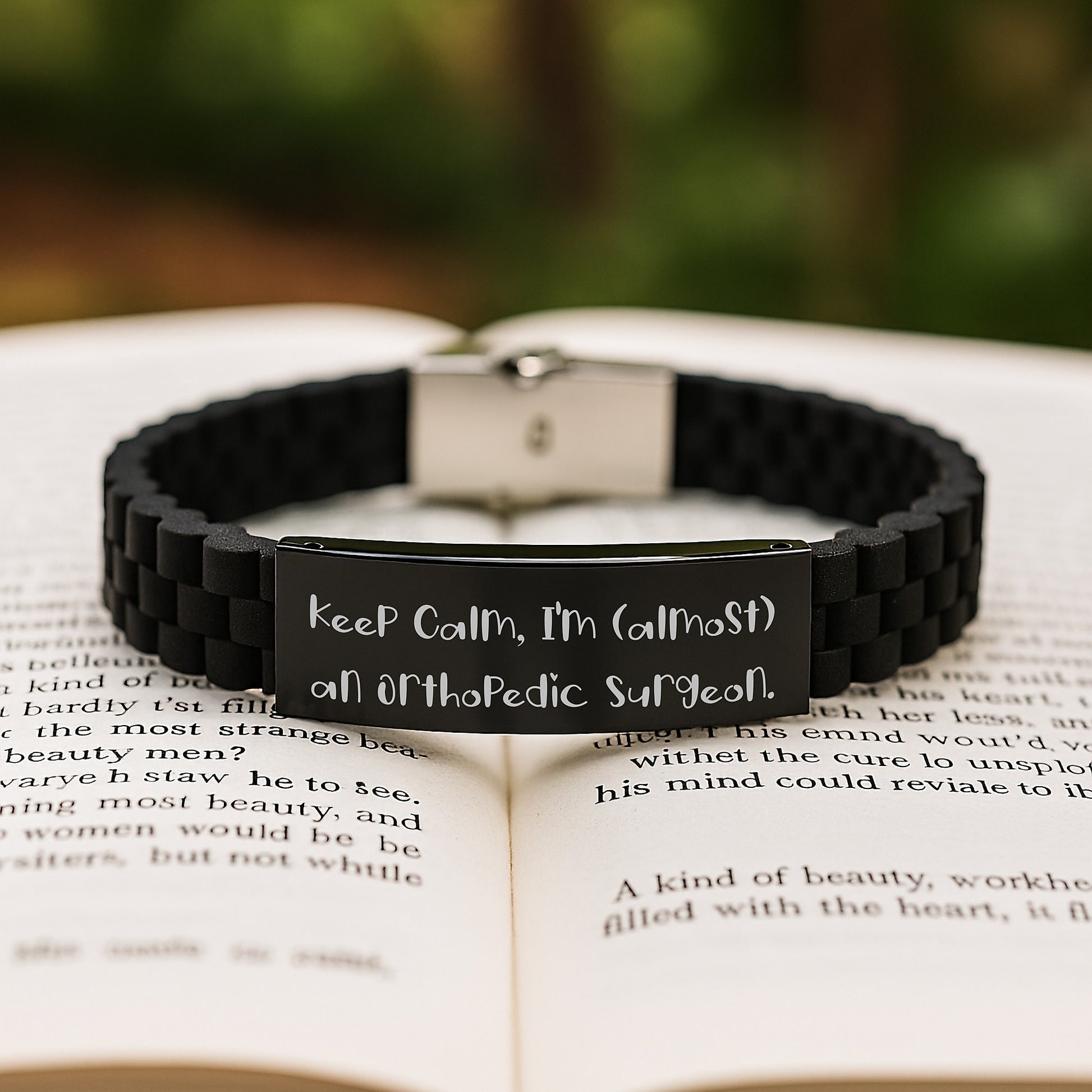 Orthopedic Surgeon Gifts for Him on Valentine's Funny Quote Glide lock Clasp Bracelet - Image 2