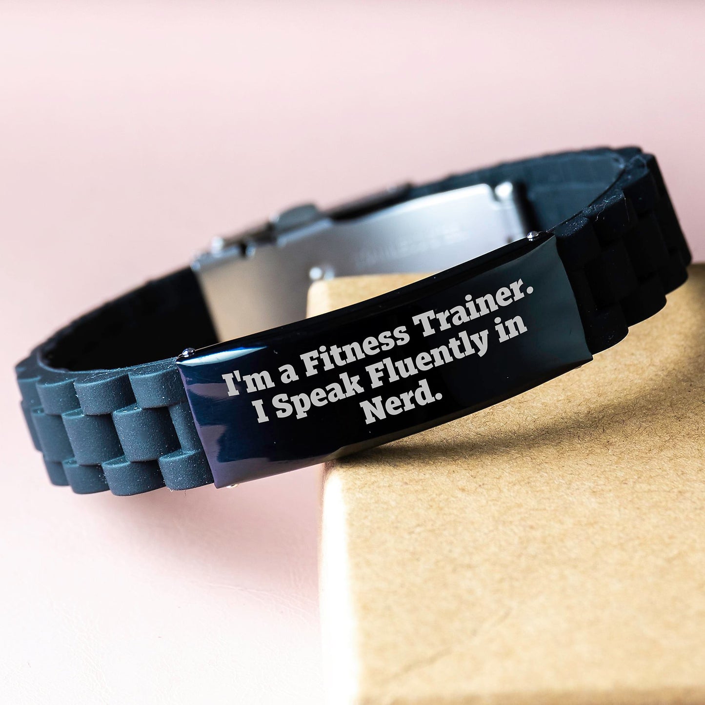 Gifts from Friends to Fitness Trainer, Funny genius Quotes, Glide lock Clasp Bracelet for Men Women, Christmas Unique Jewelry - Image 3