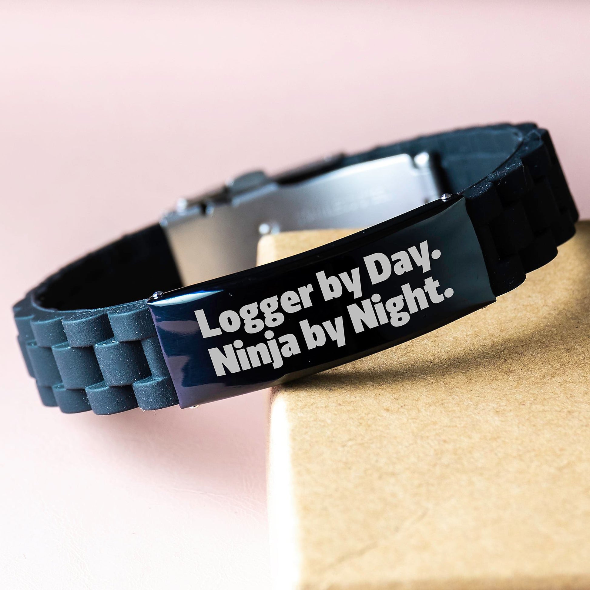 Funny Logger Gifts from Men - Logger By Day Ninja By Night Glide lock Clasp Bracelet for Graduation Unique Gifts - Image 3