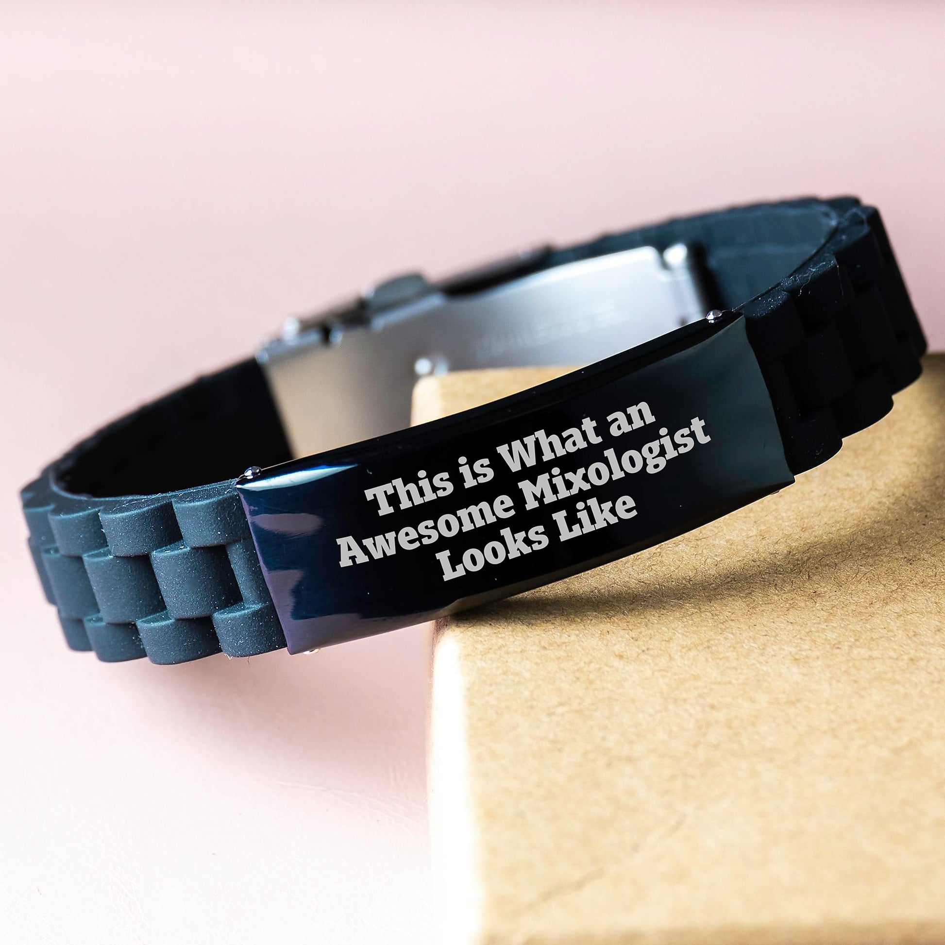 Funny Mixologist Gifts for Men - This Is What An Awesome Mixologist Looks Like, Glide lock Clasp Bracelet, Graduation Unique Gifts from Men to Mixologist Friends - Image 3
