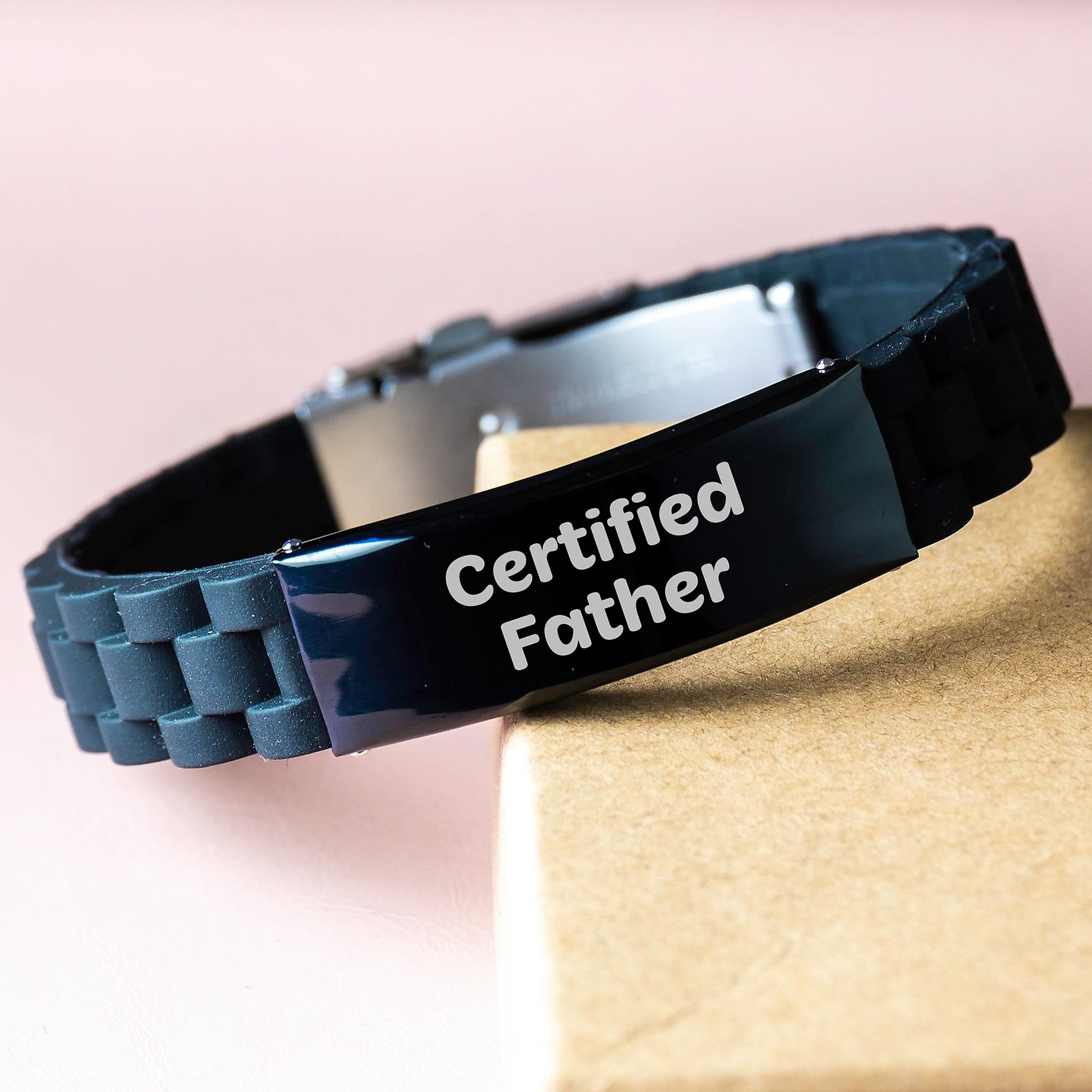 Funny Certified Father Gifts for Men from Friends on Graduation Unique Gifts with Glide lock Clasp Bracelet - Image 3