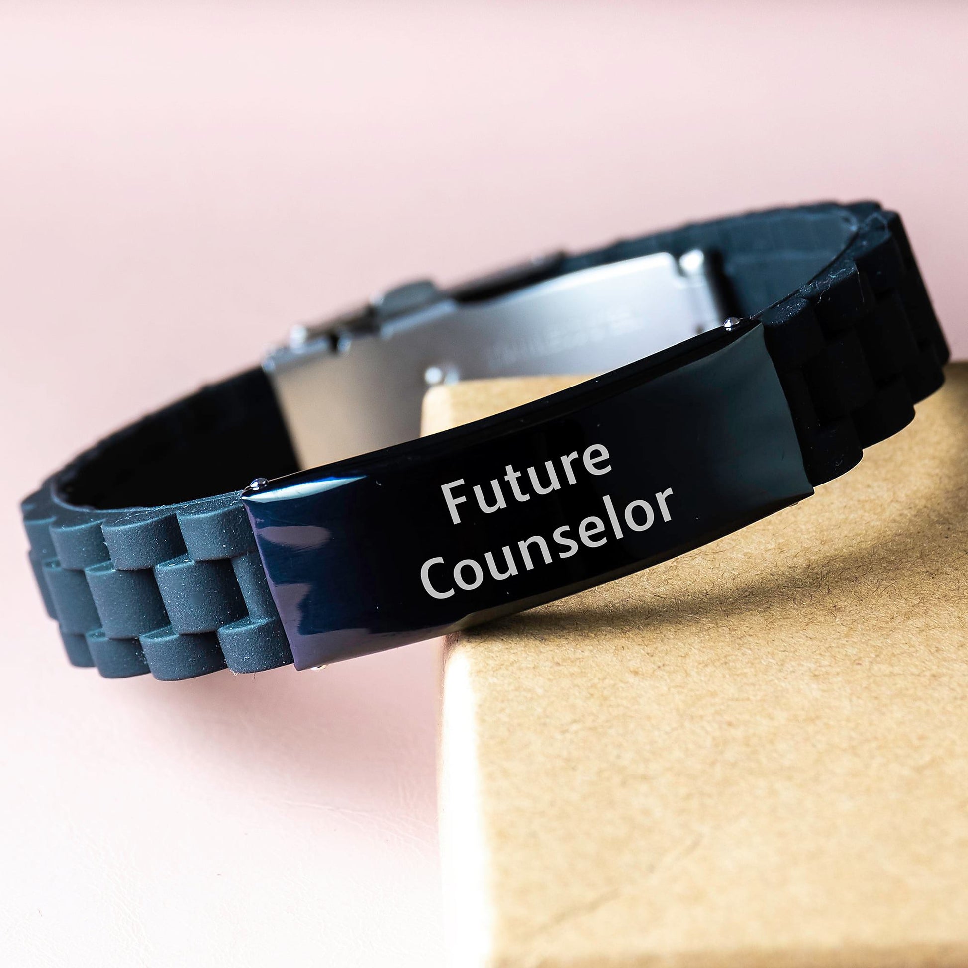 Funny Inspirational Counselor Gifts for Men from Future Counselor - Glide lock Clasp Bracelet, Christmas Unique Gifts for Counselor Friends - Image 3