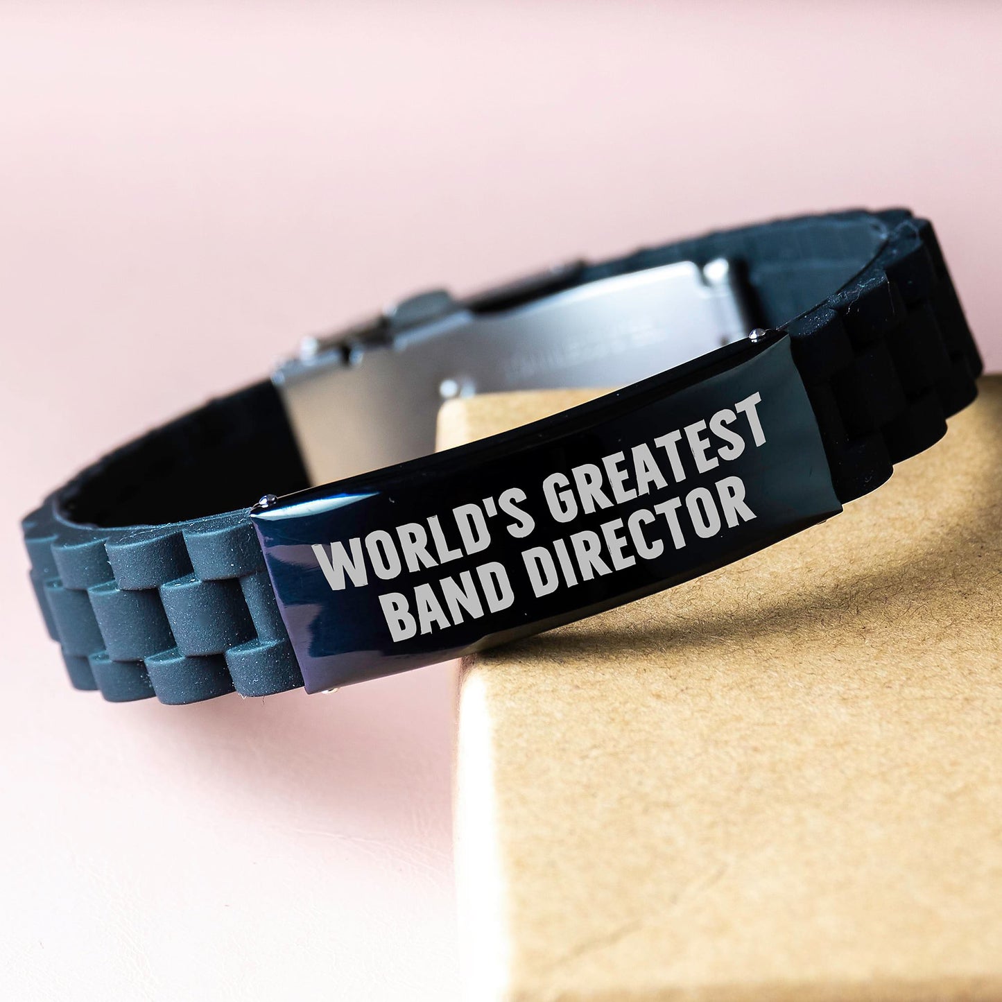 Gifts from Friends and Family for World's Greatest Band Director Birthday Unique Inspirational Quotes Glide lock Clasp Bracelet - Image 3