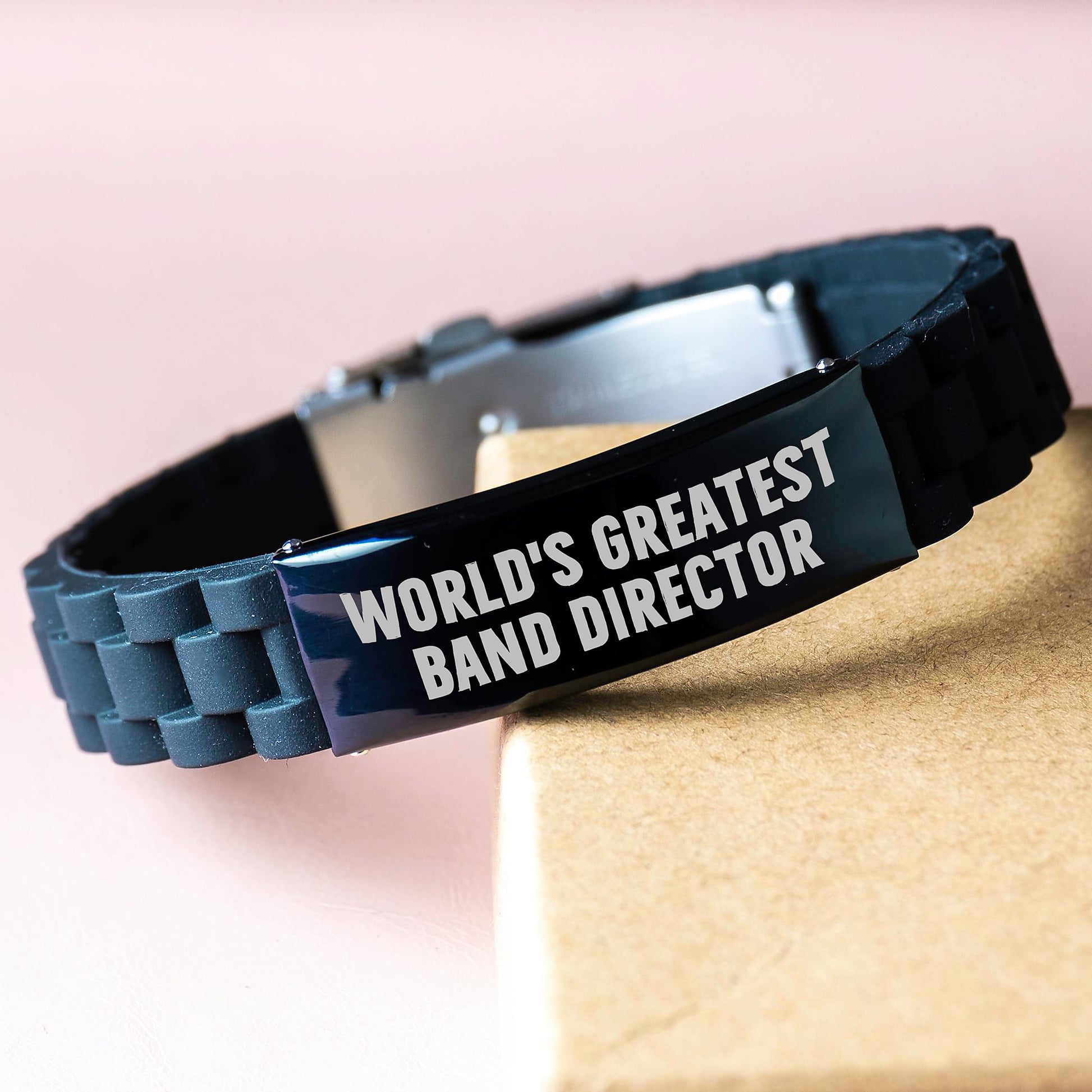Gifts from Friends and Family for World's Greatest Band Director Birthday Unique Inspirational Quotes Glide lock Clasp Bracelet - Image 3