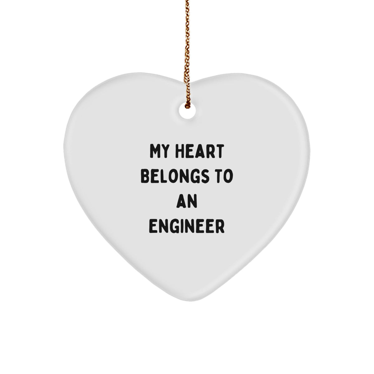 Engineer Christmas Ornament for Him Gift My Heart Belongs To Engineer - Image 1