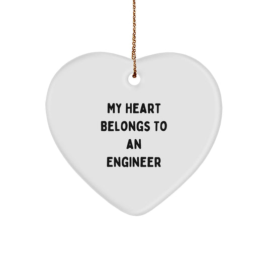 Engineer Christmas Ornament for Him Gift My Heart Belongs To Engineer - Image 1