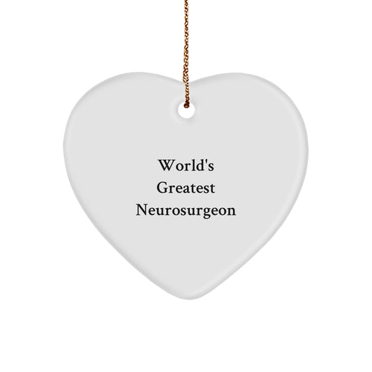 Funny Heart Ornament for World's Greatest Neurosurgeon Gifts from Men to Family, Unique Christmas Unique Gifts for Neurosurgeon Friends and Coworkers - Image 1
