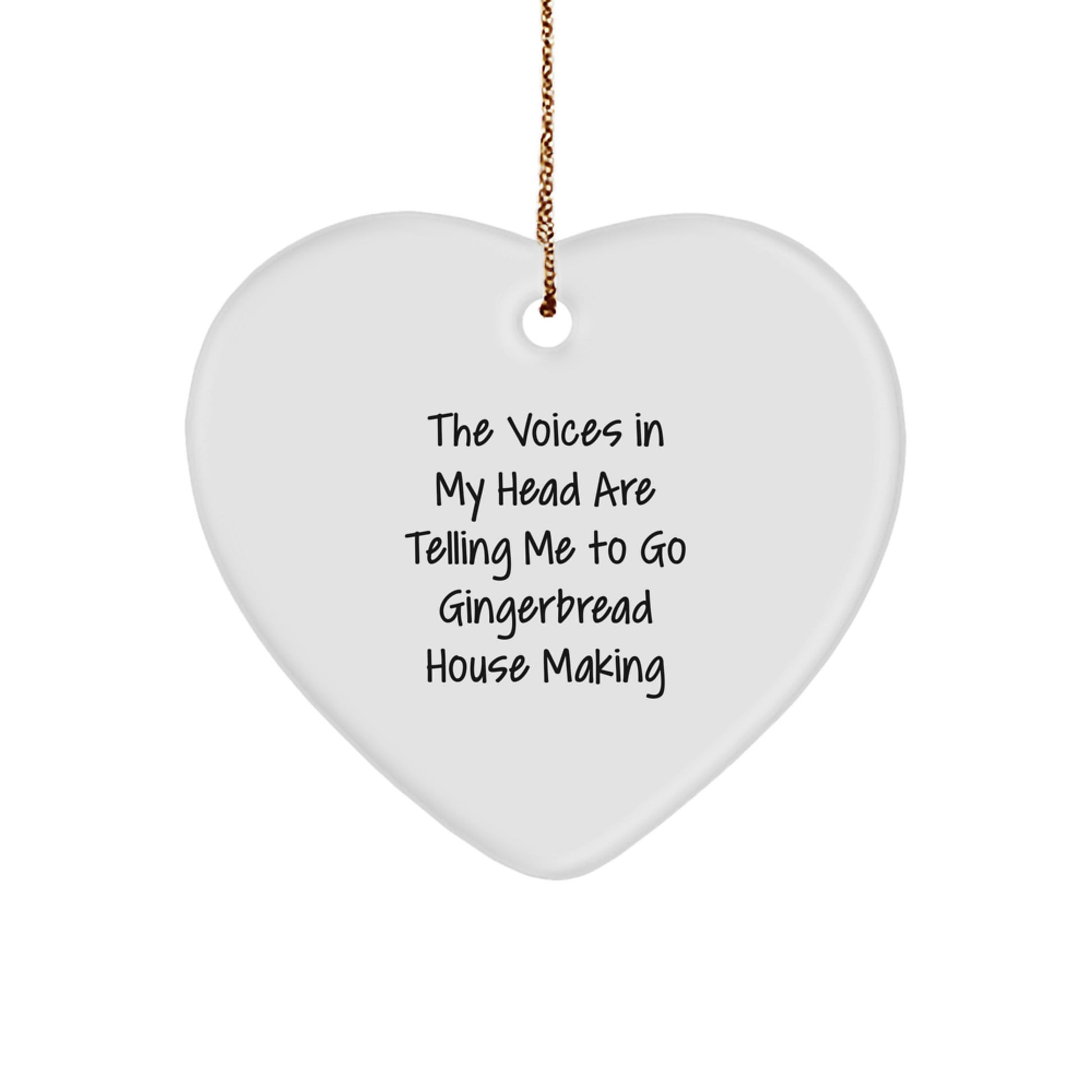 Gingerbread House Making Funny Heart Ornament Gift for Him from Men Friends Coworkers to Decorate Christmas - Image 1