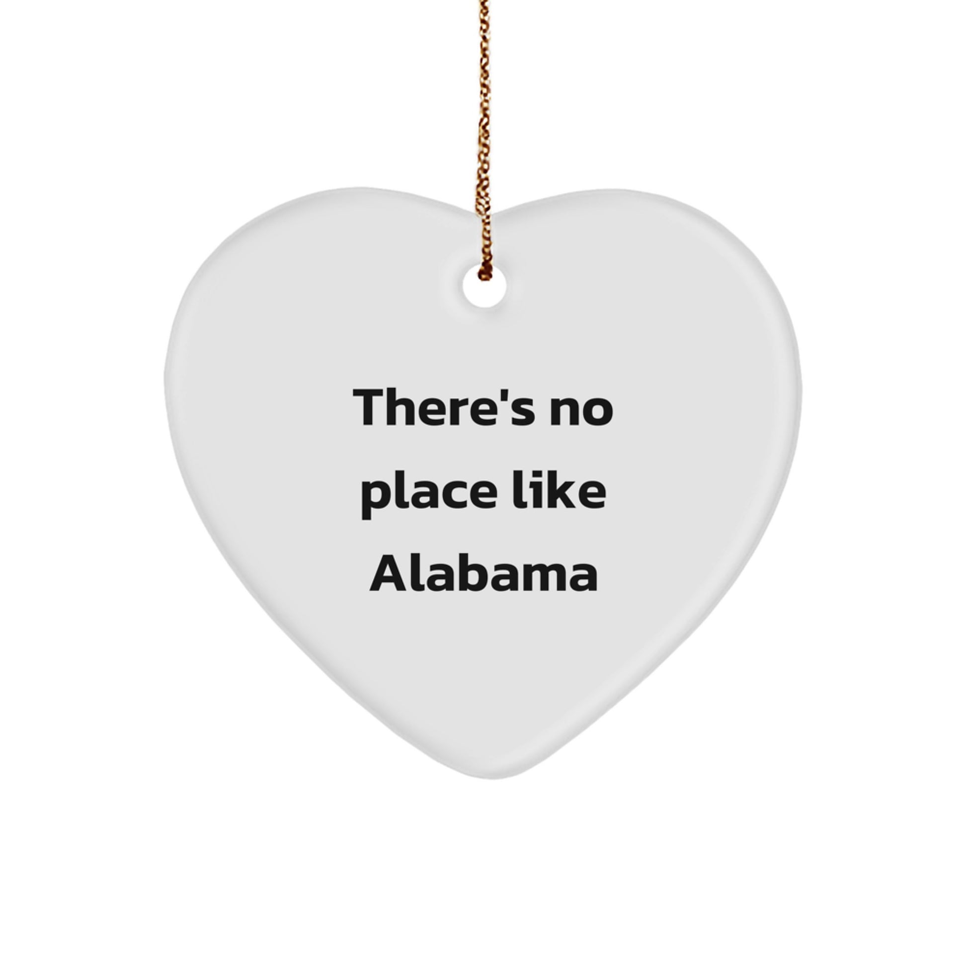 Alabama Heart Ornament, Funny Gift for Alabama Loving Friends and Family, Christmas Unique Gifts from Alabama Enthusiasts - Image 1