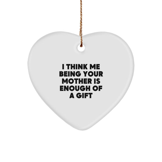 Funny Heart Ornament Gifts from Men to Mother on Christmas - Image 1