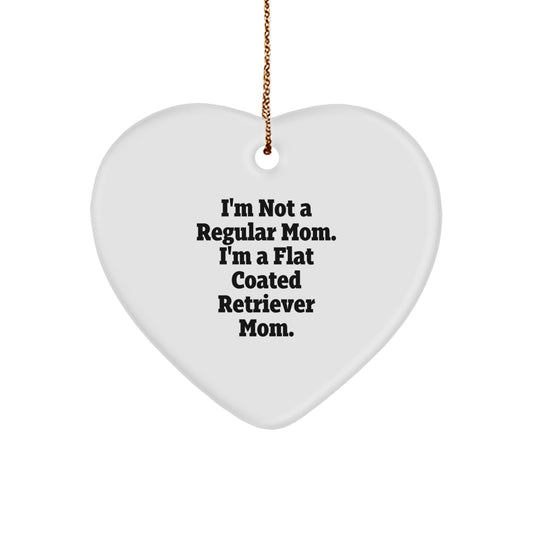 Flat Coated Retriever Dog Mom Fun Christmas Heart Ornament Gifts for Flat Coated Retriever Dog Owners from Mom - Image 1
