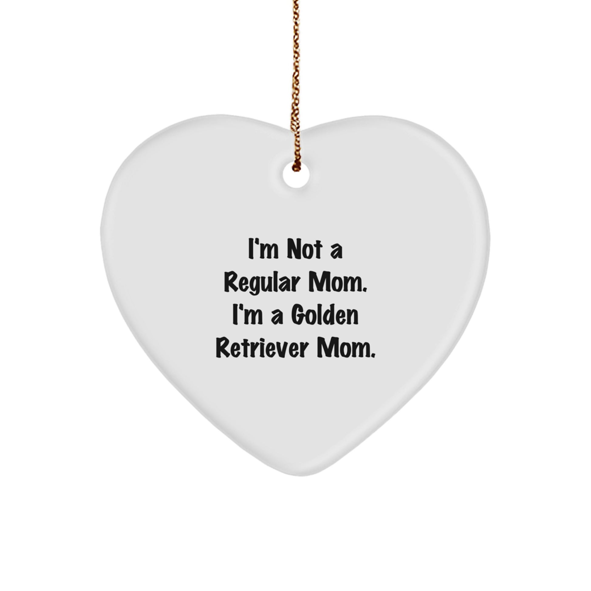 Funny Golden Retriever Mom Gifts from Men to Women, Golden Retriever Dog Christmas Unique Ornaments, Heart Shaped Quote Decor - Image 1