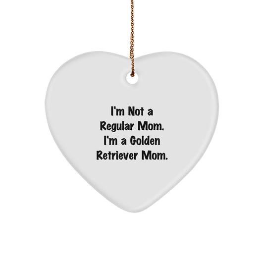 Funny Golden Retriever Mom Gifts from Men to Women, Golden Retriever Dog Christmas Unique Ornaments, Heart Shaped Quote Decor - Image 1