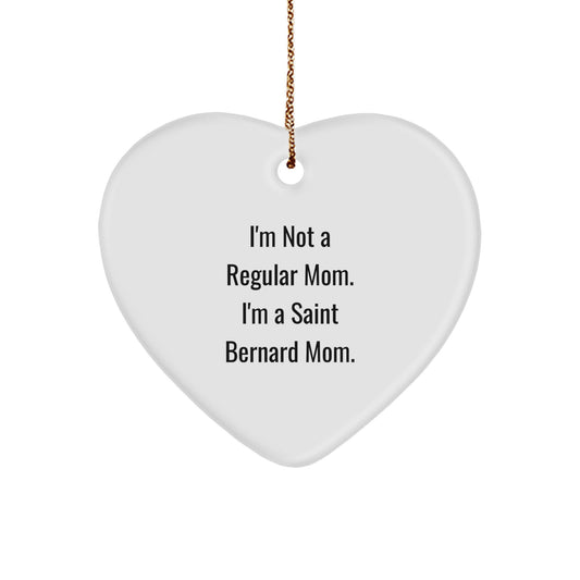 Saint Bernard Dog Mom Funny Heart Ornament Gifts from Family for Christmas Unique - Image 1