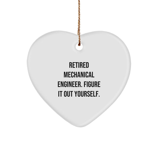 Mechanical Engineer Christmas Heart Ornament Keepsake for Him Gift - Image 1