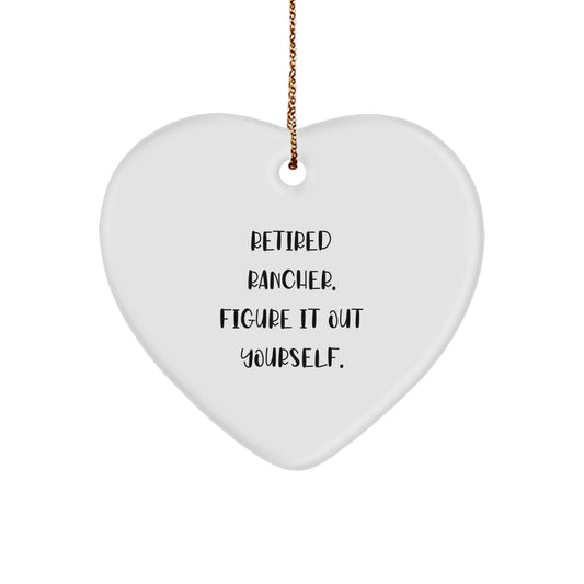 Rancher Heart Christmas Ornament Keepsake Gift for Him – Retired Rancher - Image 1