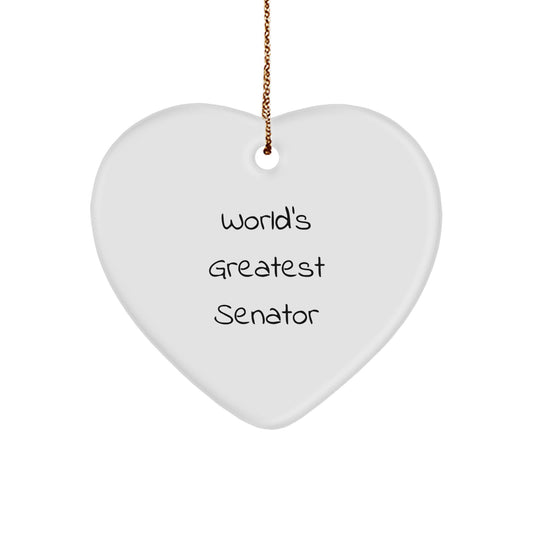 Witty Christmas Ornament Gift for Neighbors - World's Greatest Senator - Image 1