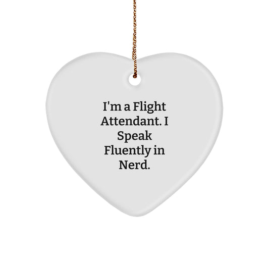 Fun Flight Attendant Gifts from Friends for Men Women Coworkers Christmas Unique Ornaments Heart Shaped - Image 1