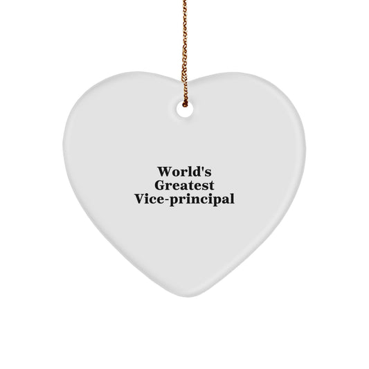 Funny Heart Ornament Gifts from Men to Vice-Principal - 'World's Greatest Vice-principal' Christmas Unique Gifts for Vice-Principal Friends - Image 1