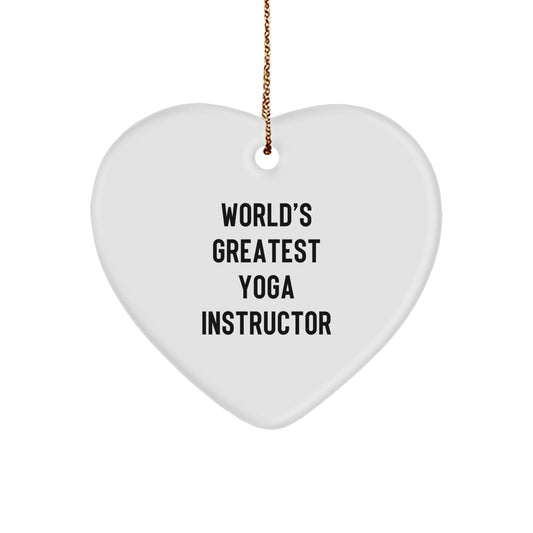 Funny Heart Ornament Gifts from Men to World's Greatest Yoga Instructor Friends - Image 1