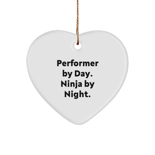 Performer Heart Ornament for Him Keepsake by Day Christmas Unique Gift - Image 1