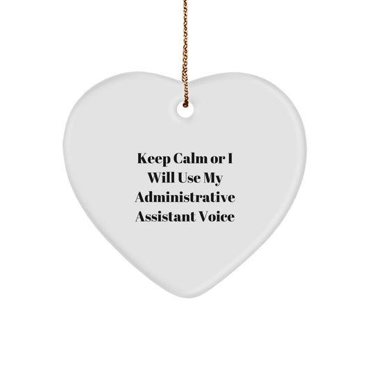 Funny Administrative Assistant Gifts Heart Ornament, Gifts from Friends for Coworkers Men Women Family, Christmas Unique Decorations - Image 1