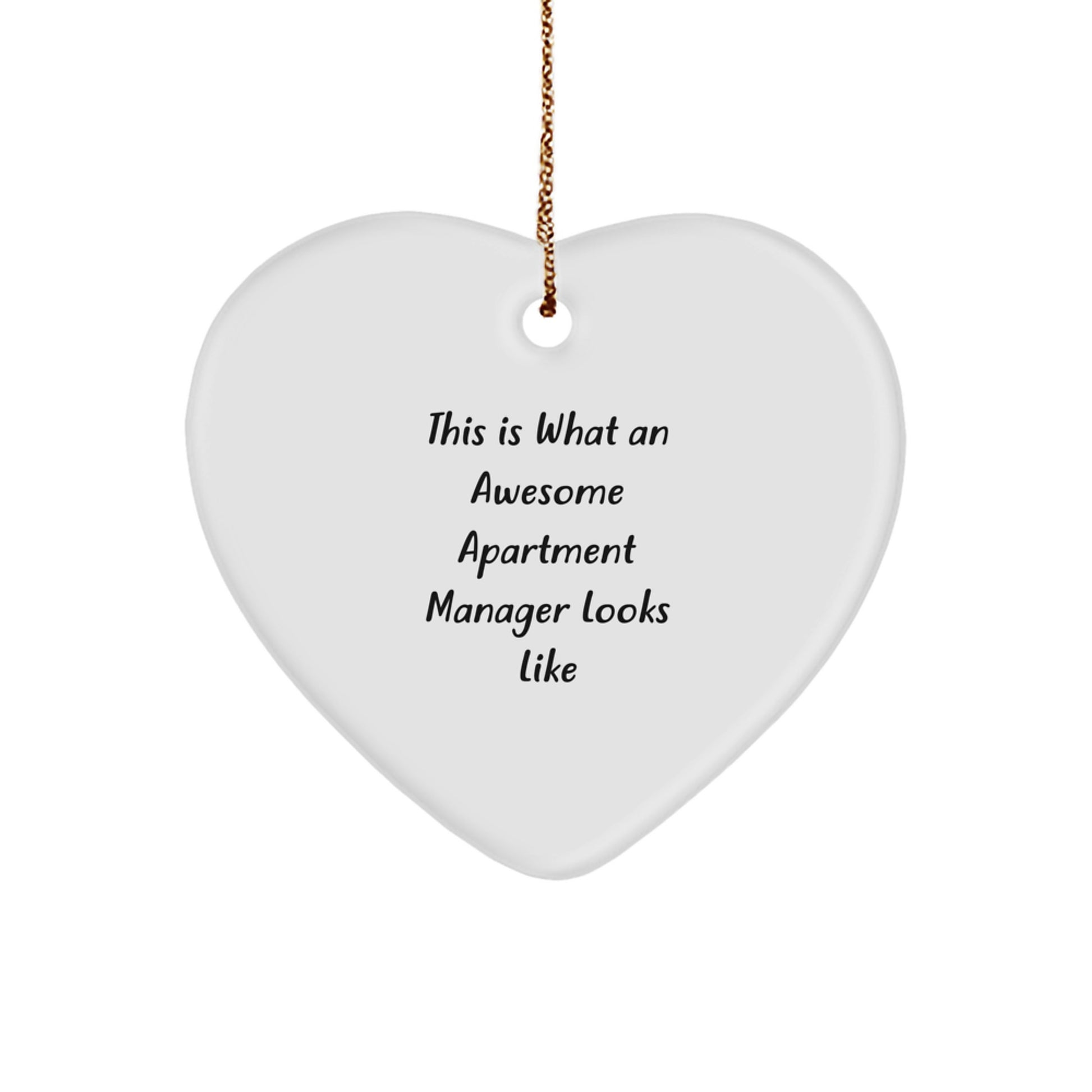 Funny Apartment Manager Gifts from Men, Awesome Heart Ornament for Christmas Unique Gifts, This Is What An Awesome Apartment Manager Looks Like - Image 1