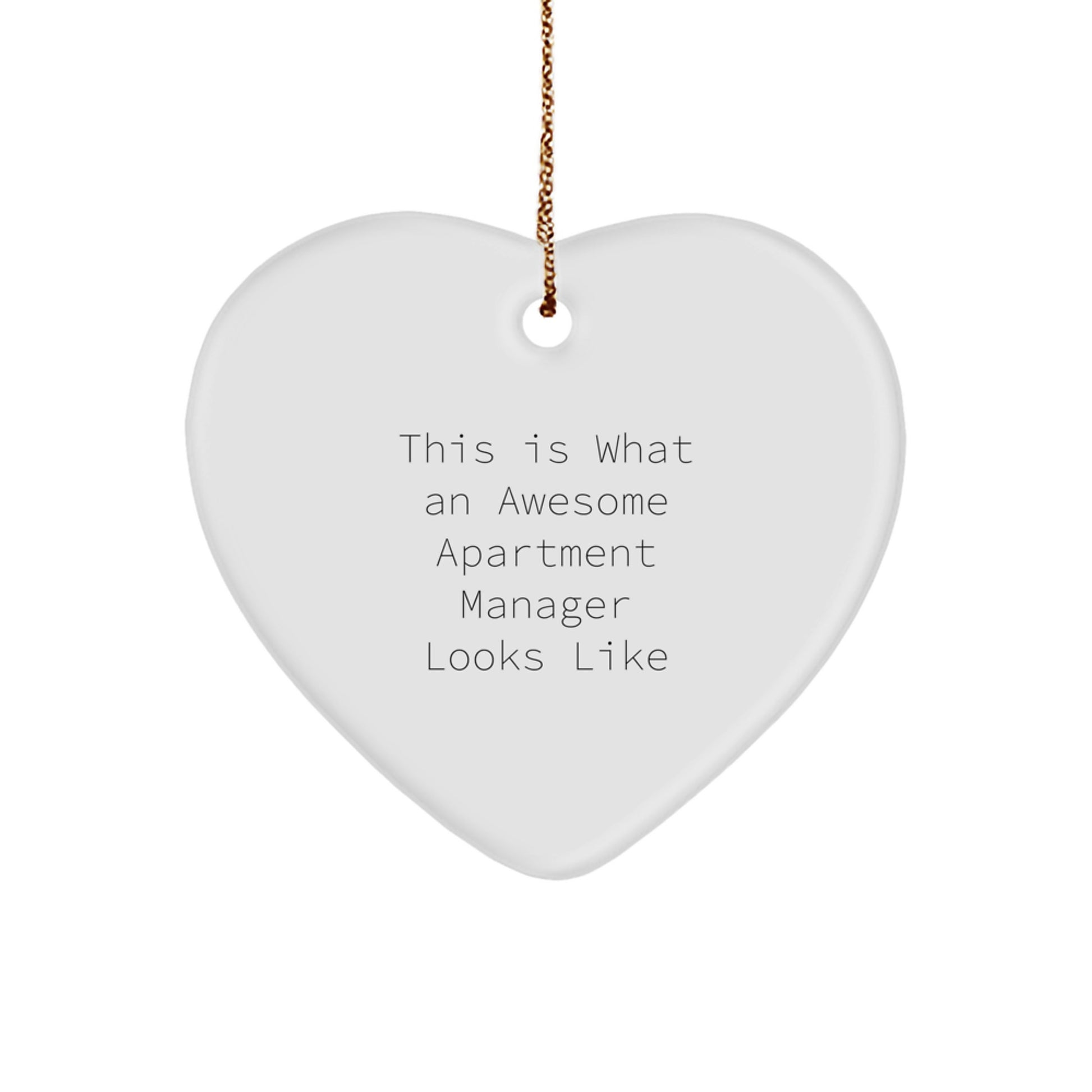 Funny Christmas Unique Gifts for Apartment Manager, Heart Ornament 'This Is What An Awesome Apartment Manager Looks Like' from Family, Friends, Coworkers - Image 1