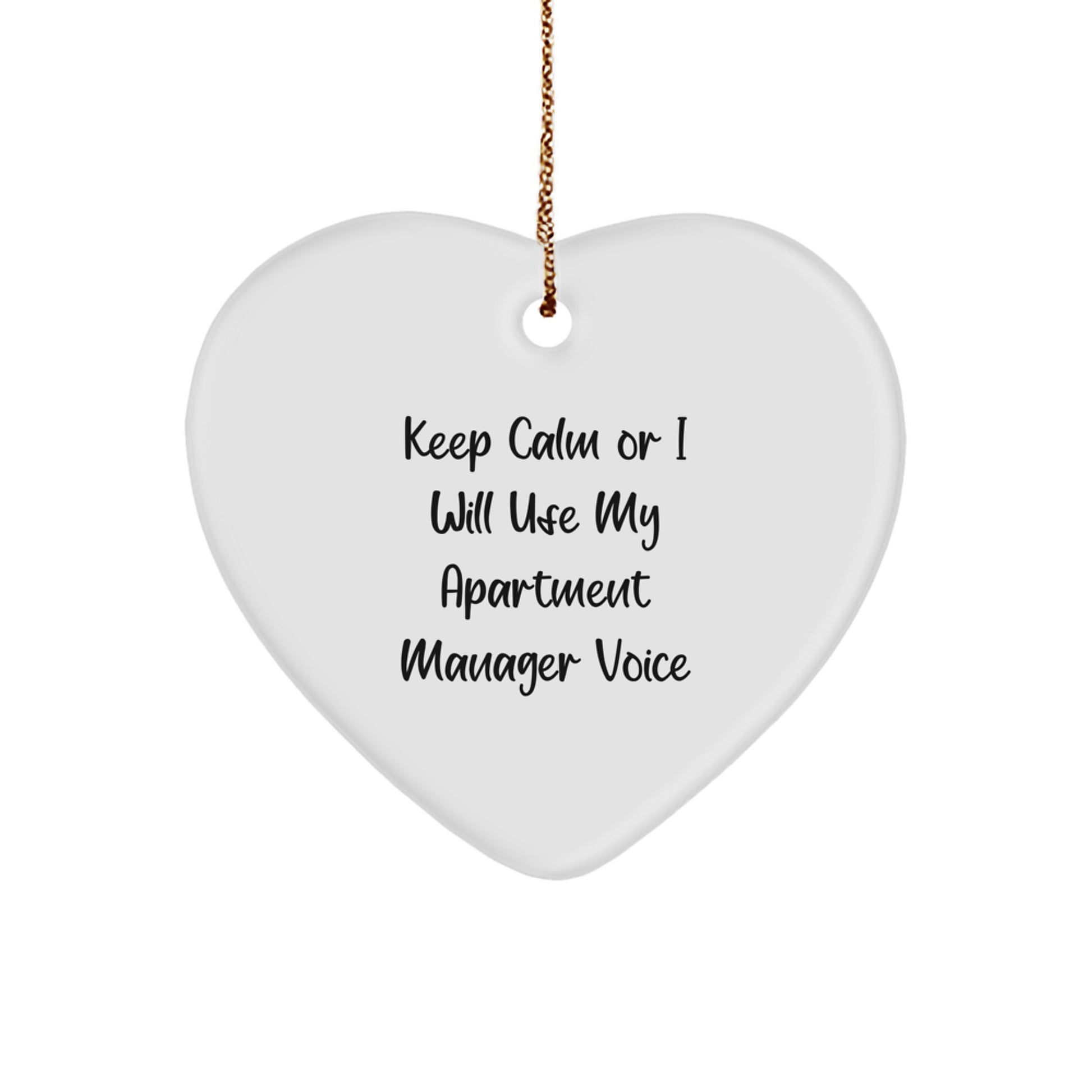 Funny Apartment Manager Gifts from Friends - Heart Ornament for Apartment Manager Christmas Unique Gifts - Image 1