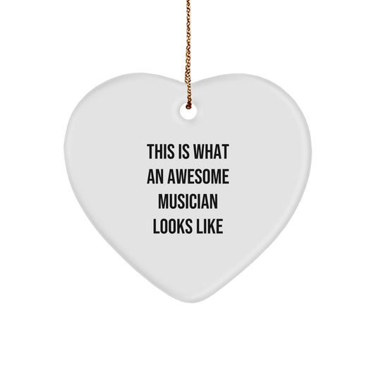 Musician Heart Ornament Christmas Unique Gift for Her – Awesome Musician - Image 1
