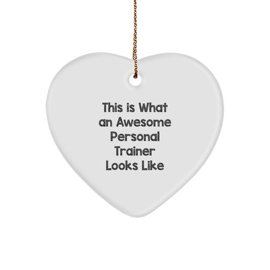 Funny Personal Trainer Gifts - Heart Ornament for Christmas - Inspirational Quote - Gifts from Friends to Personal Trainer - Image 1
