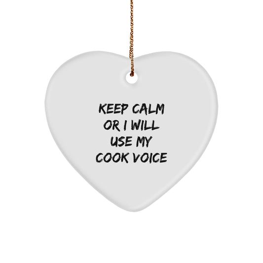 Funny Cook Heart Ornament Gifts for Cooks from Family, Christmas Unique Heart Shaped Gift Ideas for Men - Image 1