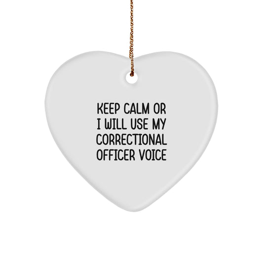 Correctional Officer Gifts, Funny Quote Heart Ornament, Gifts from Family for Correctional Officer, Christmas Unique Gifts - Image 1