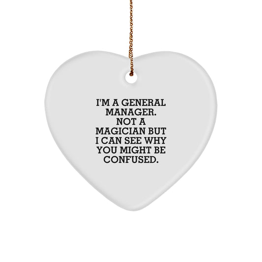 Funny General Manager Heart Ornament Gifts from Family for General Manager's Christmas - Image 1