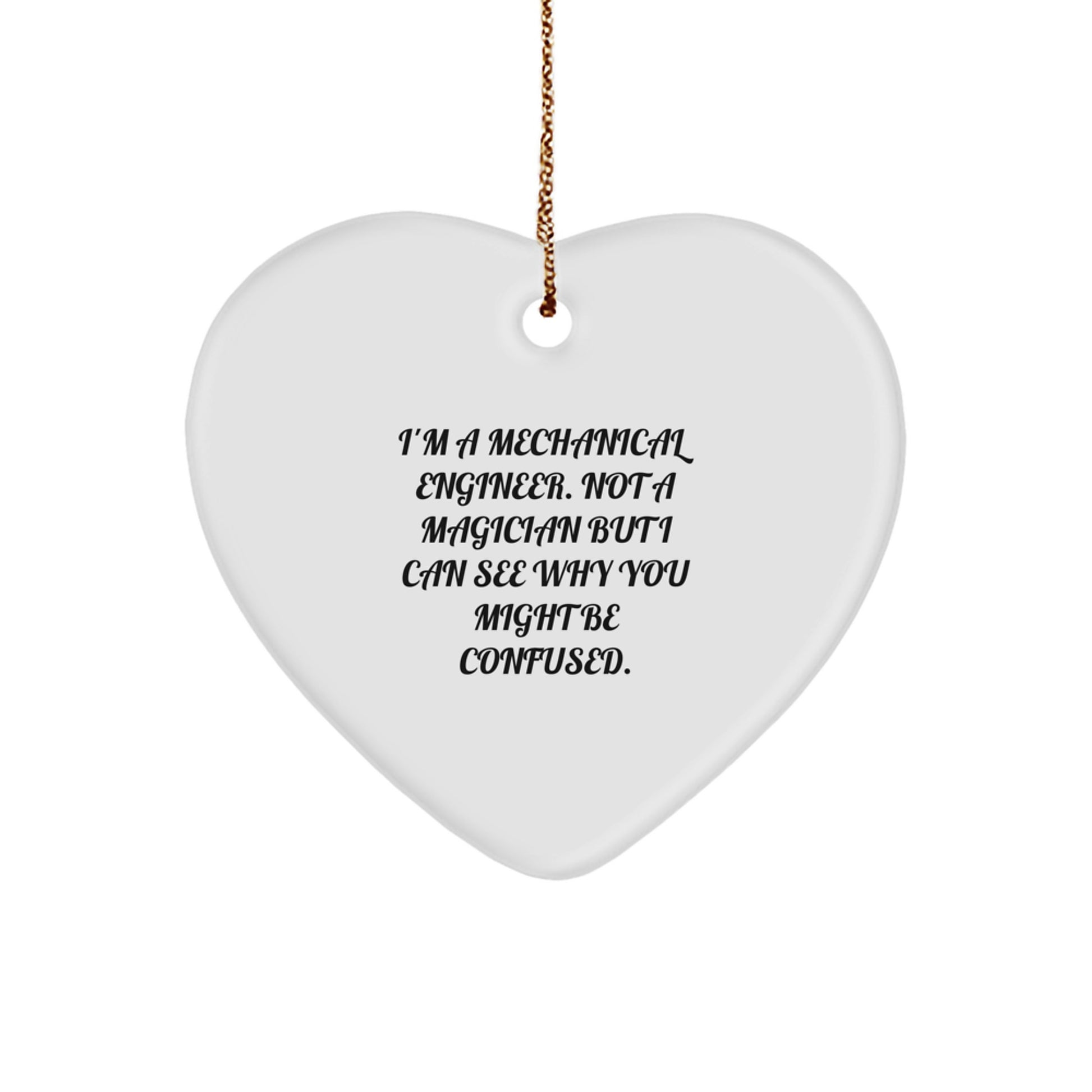 Funny Mechanical Engineer Gifts from Friends, Heart Ornament for Men, Christmas Unique Presents - Image 1