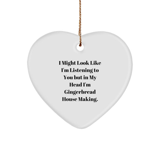 Funny Gingerbread House Making Gifts for Friends, Heart Ornament with Inspirational Quote, Gifts from Family - Image 1