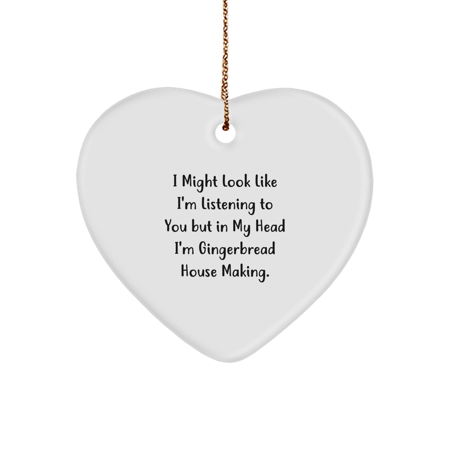 Funny Gingerbread House Making Heart Ornament Gifts from Men for Women Friends Christmas Unique Gifts - Image 1