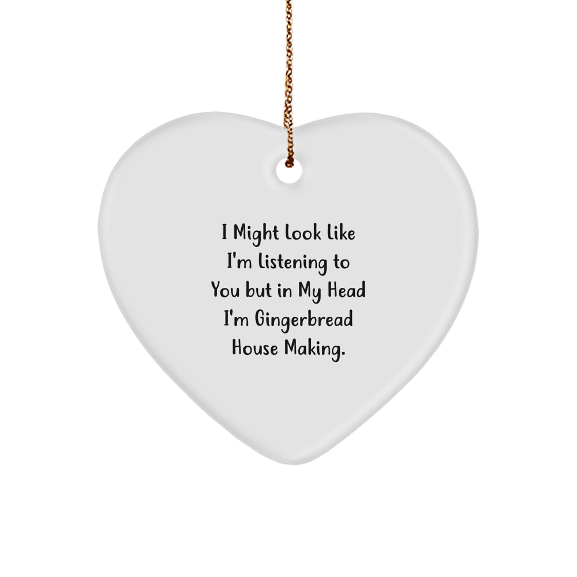 Funny Gingerbread House Making Heart Ornament Gifts from Men for Women Friends Christmas Unique Gifts - Image 1