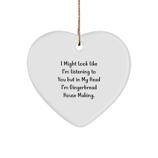 Funny Gingerbread House Making Heart Ornament Gifts from Men for Women Friends Christmas Unique Gifts - Image 1