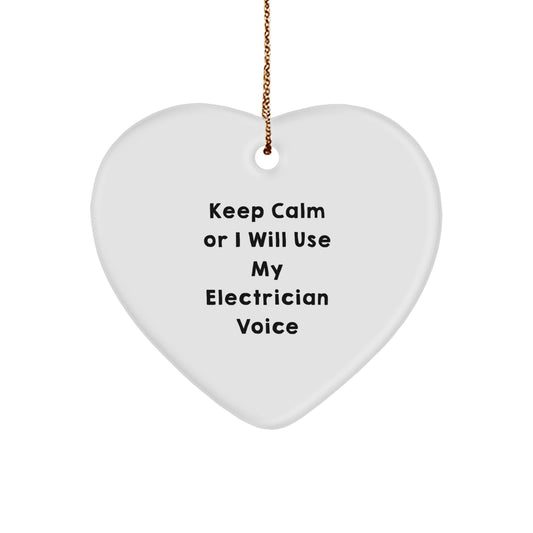 Funny Electrician Heart Ornament Gifts from Family to Friends for Electrician Christmas Unique Gifts - Image 1