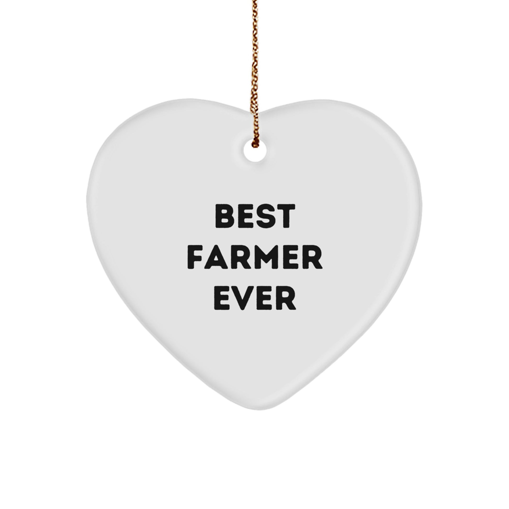 Farmer's Heartfelt Christmas Unique Gift, 'Best Farmer Ever' Quote, Heart Ornament from Family - Image 1
