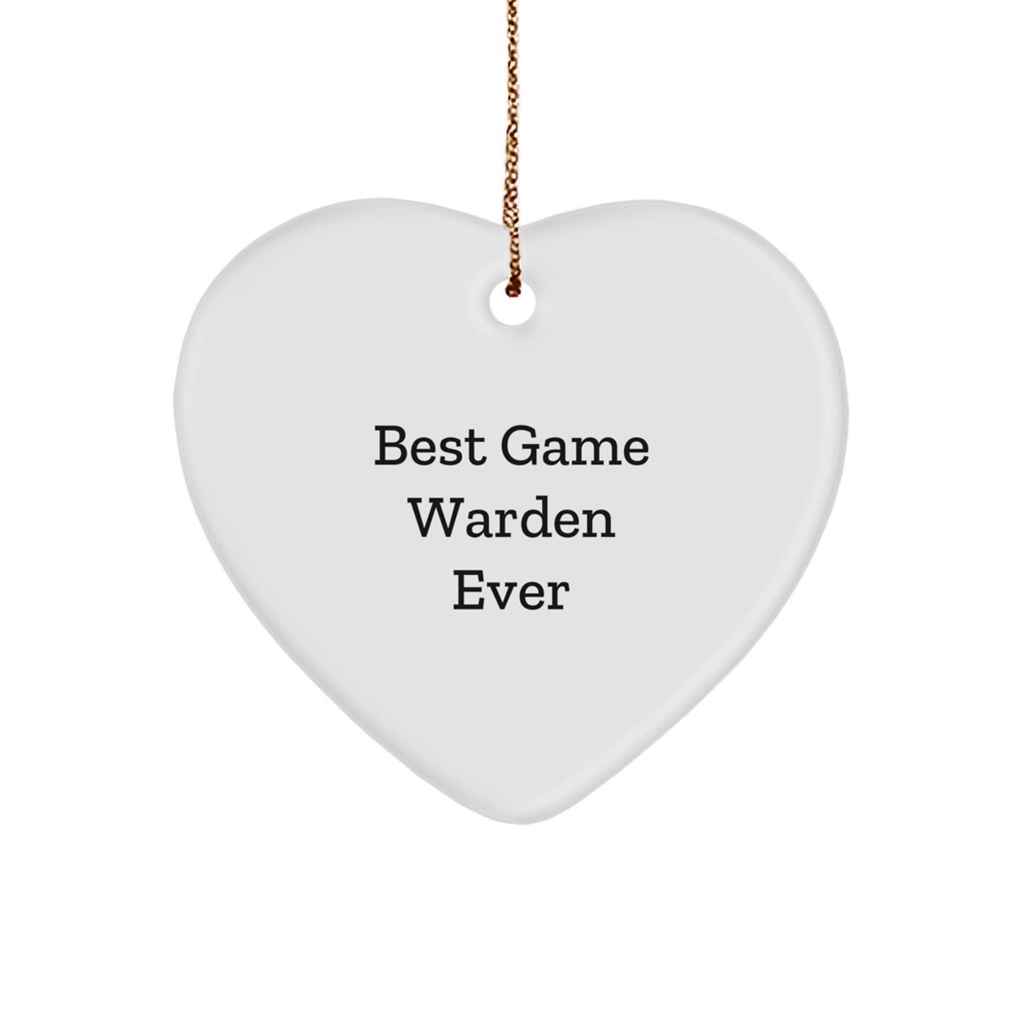 Best Game Warden Ever Heart Ornament, Funny Gifts from Friends for Game Wardens, Christmas Unique Gifts - Image 1