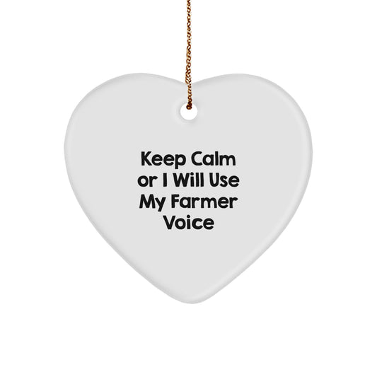 Funny Farmer Gifts from Men, Cute Heart Ornament for Women, Inspirational Christmas Unique Gifts for Farmer Friends - Image 1