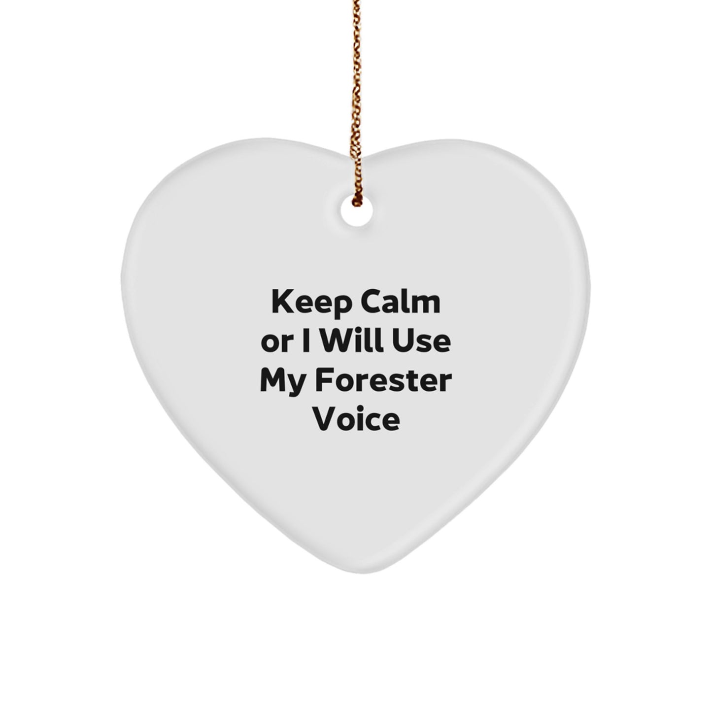 Funny Forester Christmas Heart Ornament Gifts from Friends and Family, Cute Forester Voice Quotes Heart Shaped Decorations for Men Women Coworkers - Image 1