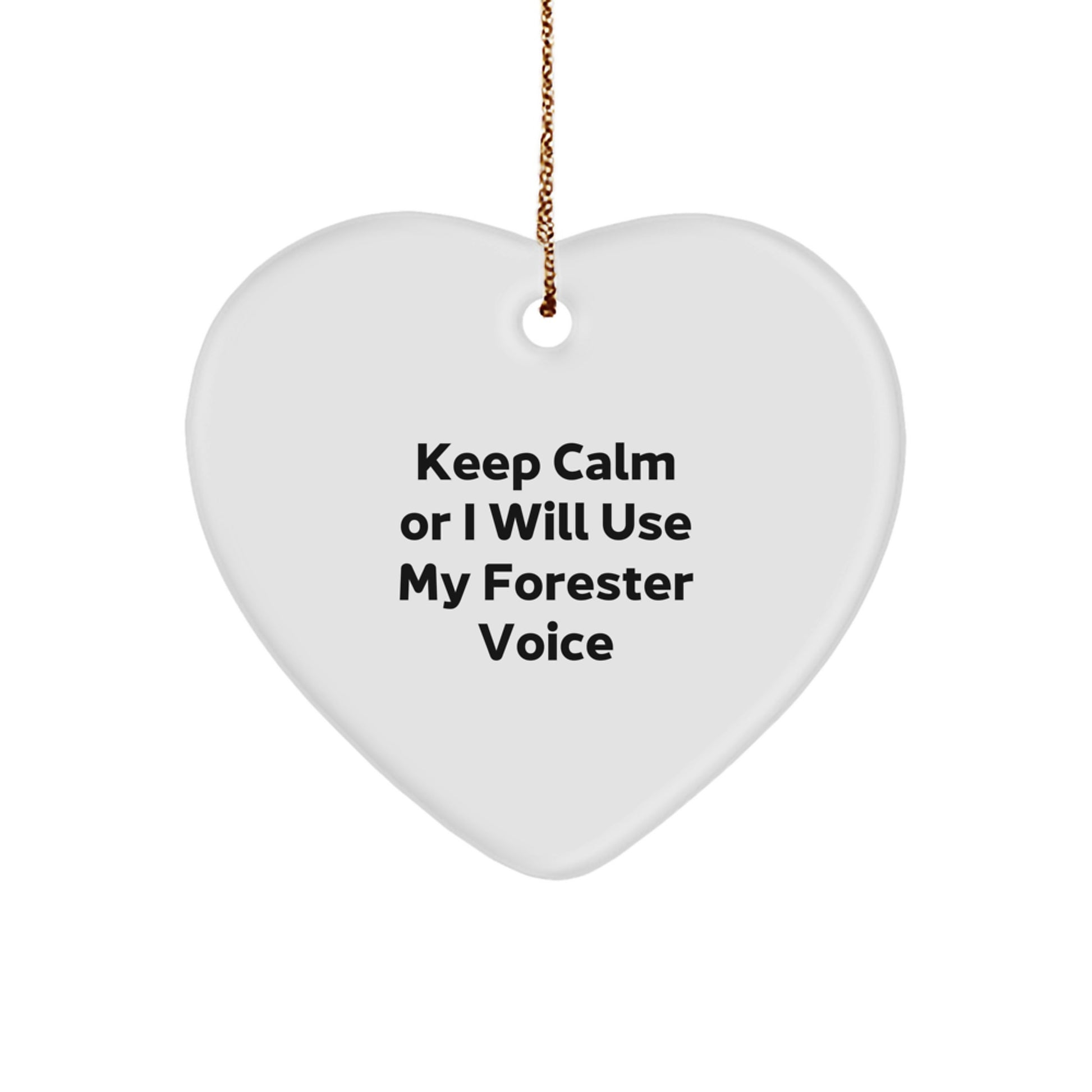 Funny Forester Christmas Heart Ornament Gifts from Friends and Family, Cute Forester Voice Quotes Heart Shaped Decorations for Men Women Coworkers - Image 1