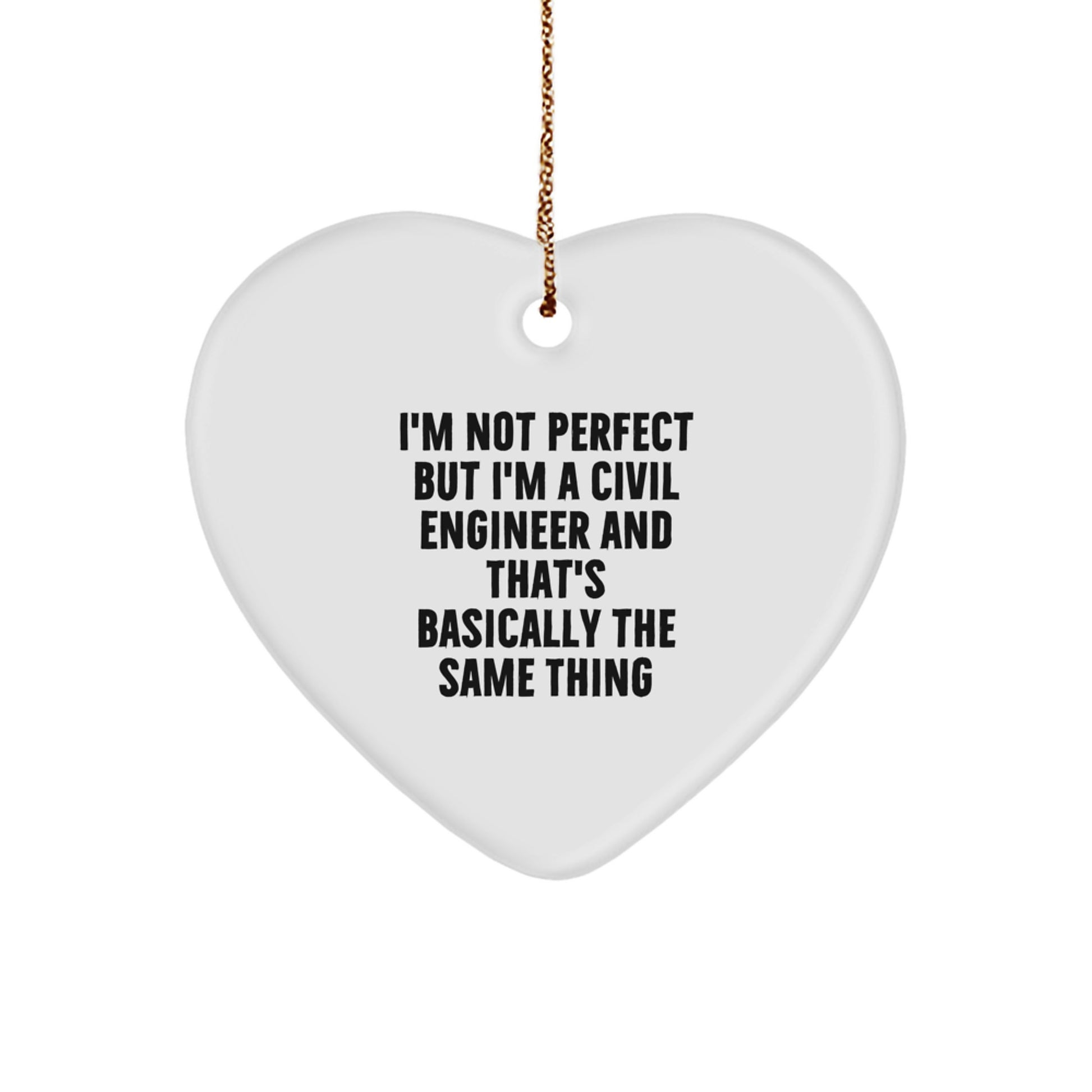 Funny Civil Engineer Heart Ornament Gifts from Friends for Civil Engineer Men Women at Christmas - Image 1