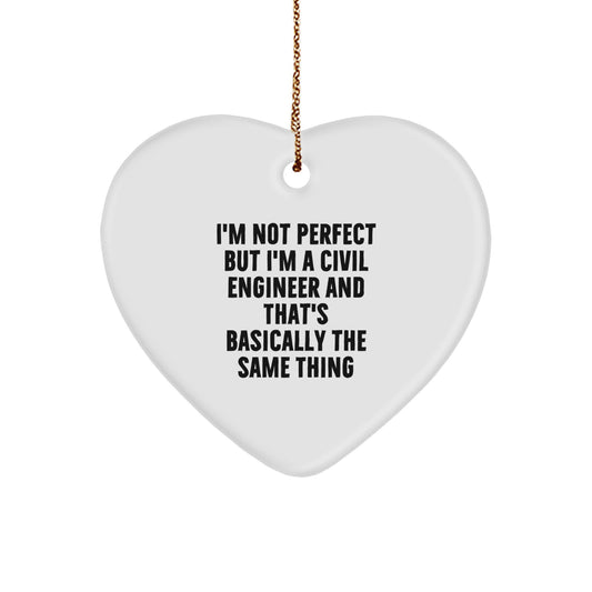 Funny Civil Engineer Heart Ornament Gifts from Friends for Civil Engineer Men Women at Christmas - Image 1